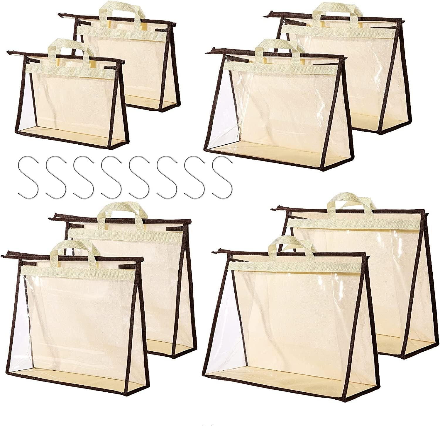 8 Pack Handbag Dust Bags Clear Purse Storage Organizer for Closet ...