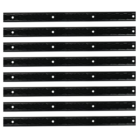 8 Pack Heavy Duty Aluminum 1ft L-Track Trailer Tie Down Rail for Enclosed, Utility Trailers, Cargo Vans, Truck Beds, Securing Motorcycles, ATVs, Dirt Bikes - 2,225 lbs BS - Black