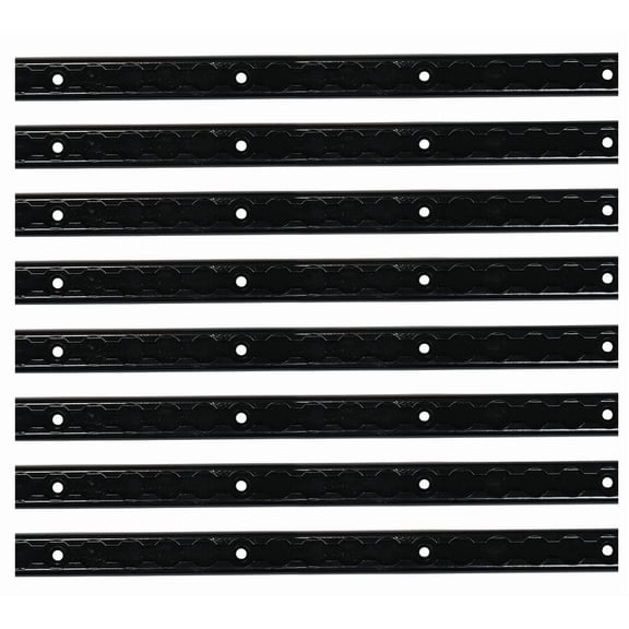 Mytee Products 8 Pack Heavy Duty Aluminum 1ft L-Track Trailer Tie Down Rail for Enclosed, Utility Trailers, Cargo Vans, Truck Beds, Securing Motorcycles, ATVs, Dirt Bikes - 2,225 lbs BS - Black