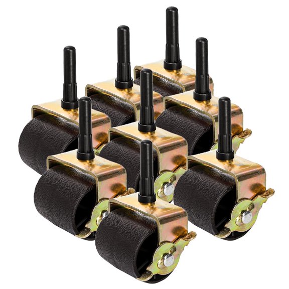 8 Pack Heavy Duty Bed Frame Wheels, Bed Casters Rollers with Plastic Socket Sleeve Inserts Locking Metal Swivel Casters for Bed Replacement Parts