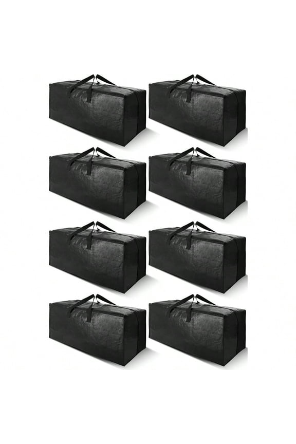 8 Pack Heavy Duty Extra Large Moving Bags With Backpack Straps Strong Handles Zippers Storage Totes For Space Saving Fold Flat Alternative To Moving Box Set Of 8 Black