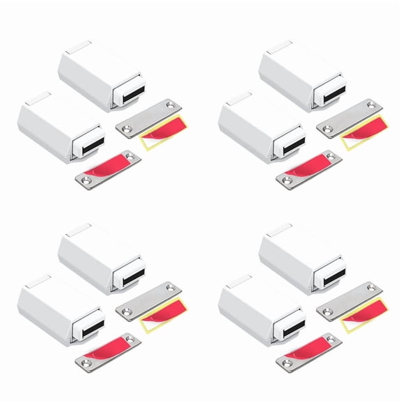 8 Pack Heavy Duty Push Latch & Lock for Hidden Door Touch Latches and Catch Magnet Push Release Drawer Pull Tip, White