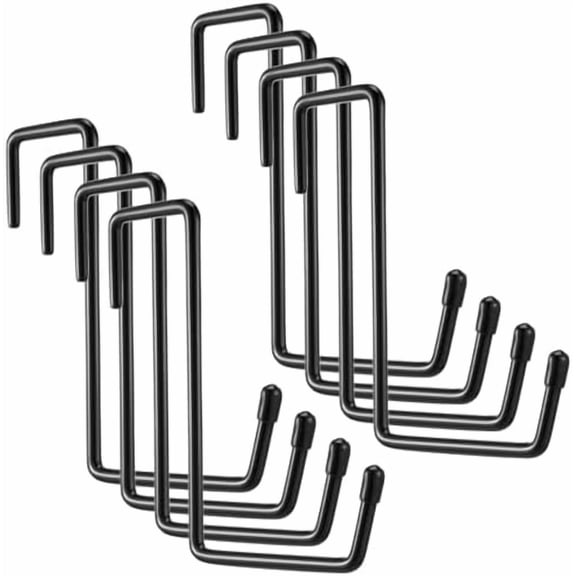 8 Pack Heavy Duty Rafter Hanger Hooks, Vinyl Coated Garage Ladder Hanger, Large S Hooks Storage Organizer, Bicycle Hooks for Organizing Garden Tools, Ladders, Hoses, Ropes and More Equipment(Black)