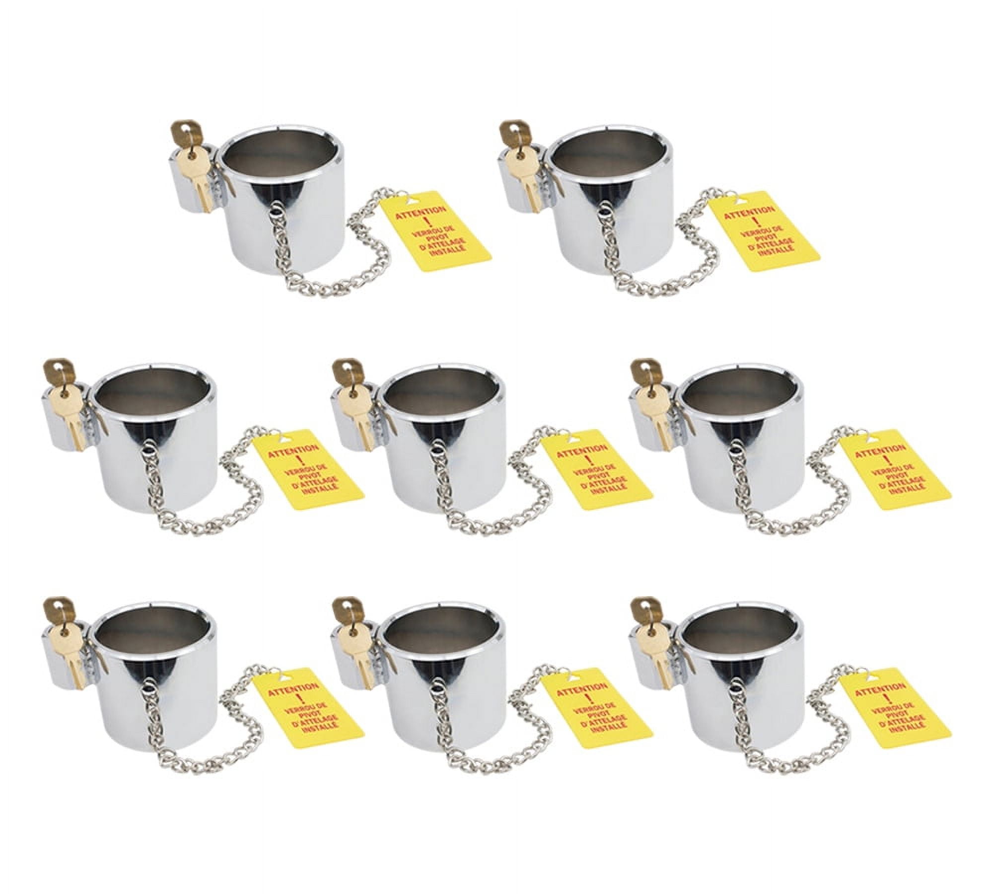 8 Pack HeavyDuty Steel King Pin Lock for Fifth Wheel, Keyed Alike