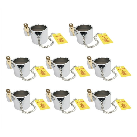 8 Pack Heavy-Duty Steel King Pin Lock for Fifth Wheel, Keyed Alike - 5th Wheel Hitch King Pink Lock Anti Theft Compatibility for RVs, Semi Trailers, Boats, Camping with Warning Tag