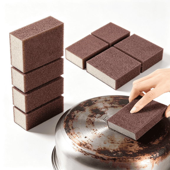 8 Pack Household Cleaning Sponges, Carborundum Sponge Multi-Scene Durable Kitchen Cleaning Tool for Quickly Removing Rust Cleaning Pots and Pans