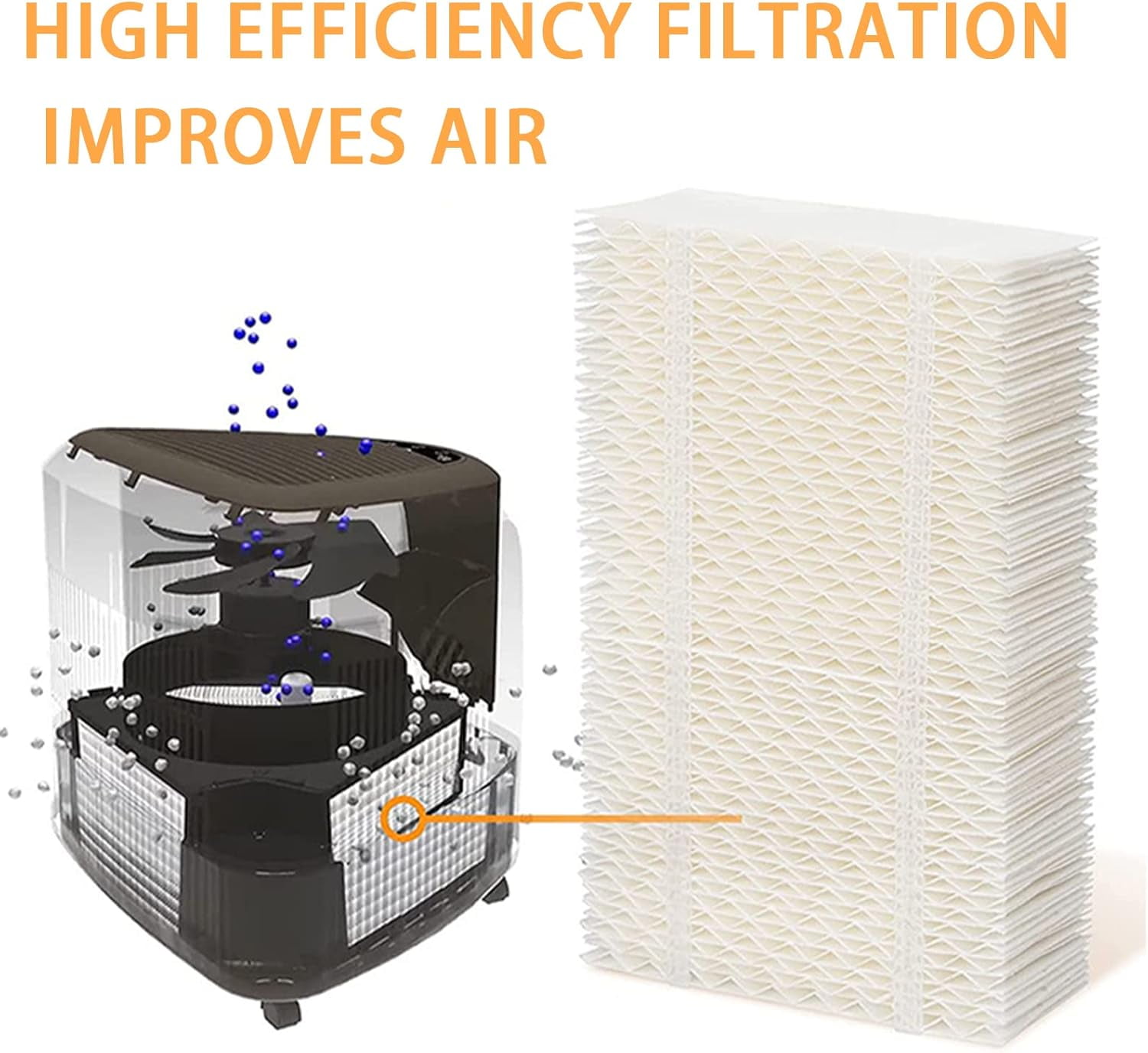 8-Pack Humidifier Wick Filter  Compatible with AIRCARE Essick  HD-1205 Series and  Models