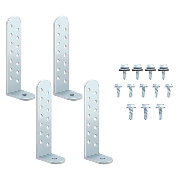 8 Pack Hurricane Condenser Brackets with Screws Hurricane Clips Universal Tie Down Kit Brackets for Concrete & Masonry Condenser Pad
