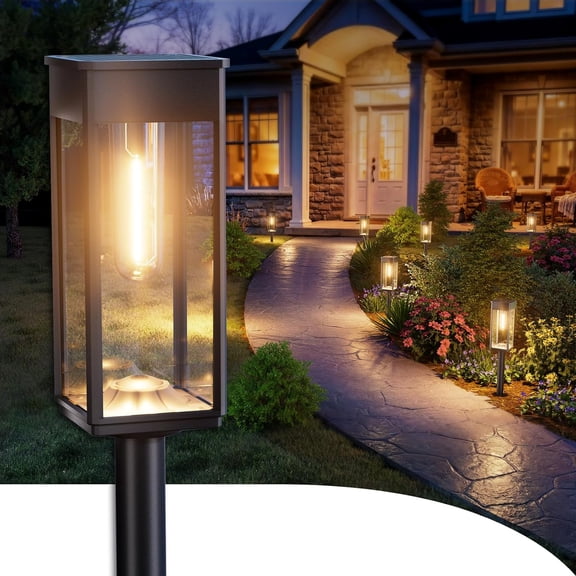 8 Pack IP65 Waterproof Solar Pathway Lights, Auto On/Off Bright Solar Powered Landscape Lighting for Yard Patio Walkway Driveway Garden