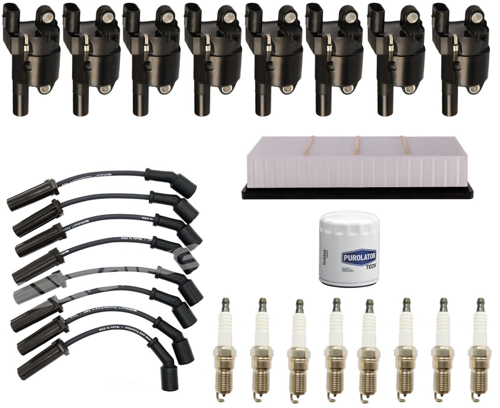 8-Pack Ignition Coils, for Spark Plugs & Filter Kit for Tahoe 2007-2013 | 7805-1217 | for Spark Plug COP | Front Installation | for Cadillac, for GMC, for Silverado, for Suburban, for Yukon