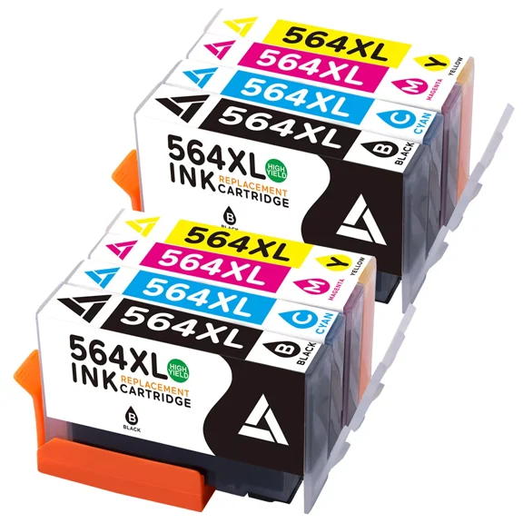 8 Pack Ink Cartridge 564 XL Combo Set With Chip For 564XL Photosmart 510 5520