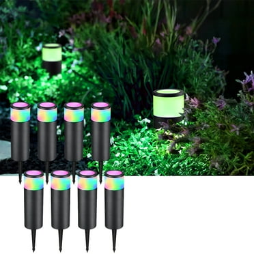 8 Pack LED Pathway Light, Low Voltage Landscape Lighting, LED Lawn Landscape Light, RGBW