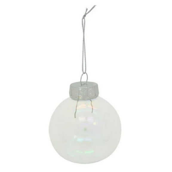 8 Pack Iridescent Clear Ball Christmas Tree Ornaments 2.75 Inch Shatterproof Plastic