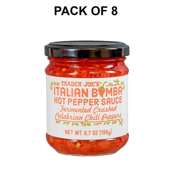 8 Pack Italian Bomba Hot Pepper Sauce - 6.7 Oz