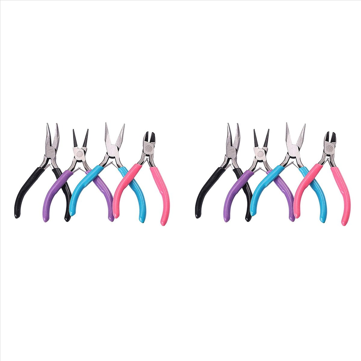 8 Pack Jewelry Pliers Jewelry Making Pliers Tools Kit for Wire Wrapping Earring Supplies,2 x needle nose pliers,2 x round nose pliers,2 x wire cutters,2 x bent nose pliers