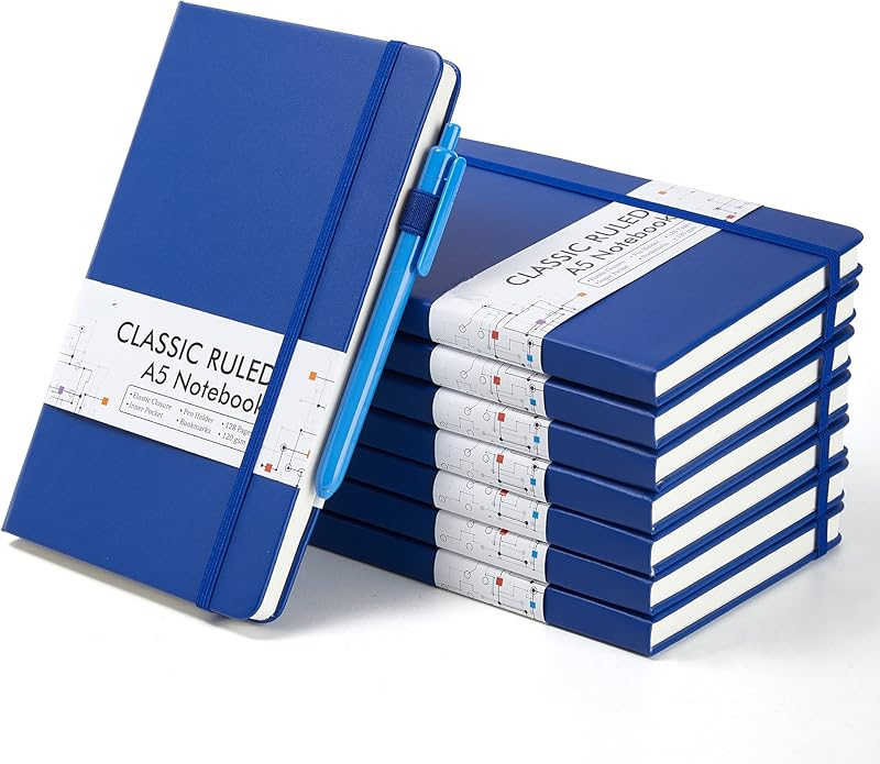 8 Pack Journal Notebook Bulk for School, Hardcover Business Notebooks ...