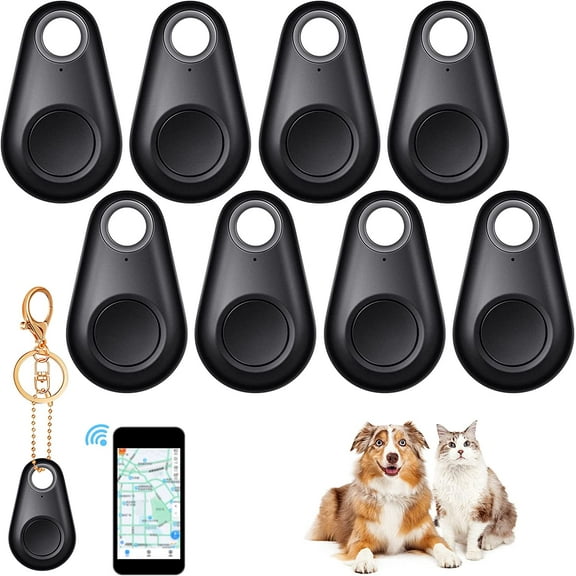 8 Pack Key Finder Locator Anti Lost GPS Tracker Wireless Anti Lost Alarm Sensor Device Finder Mini Pet GPS Tracker for Locating Phone Key Wallet Luggage Item Finder (Black)