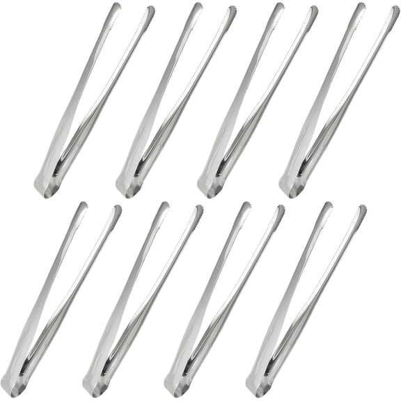 8 Pack Kitchen Tongs, Stainless Steel Serving Tongs with Non-Slip Tips for Cooking,Easily Control Kitchen Tweezer, Multi-Purpose Korean Tong for Baking, , BBQ (7 Inch)