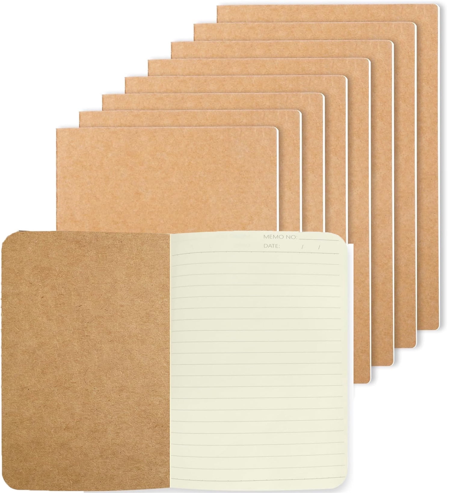 8 Pack Kraft Paper Notebooks,8.3*5.5in Blank Journal Note Pad for Drawing Writing,Small Journals Notebook,Writing Diary Subject Notebooksfor Women Office Supplies, A5, 60 Pages