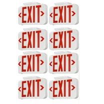 8 Pack LED Emergency Exit Light with Battery Backup, Double Face, AC 120/277V, Red