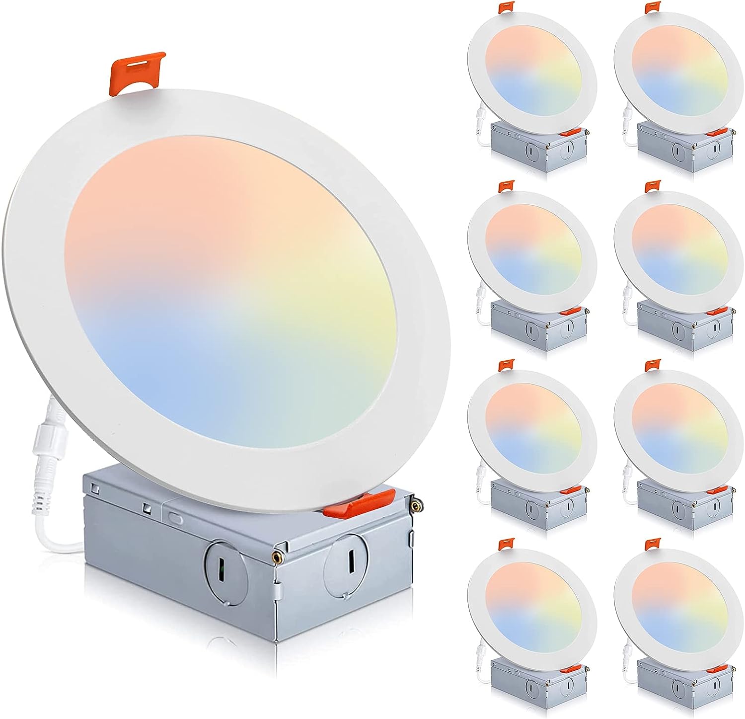 8 Pack LED Recessed Lighting 6 Inch, 5CCT UltraThin LED Recessed Ceiling Light with Junction