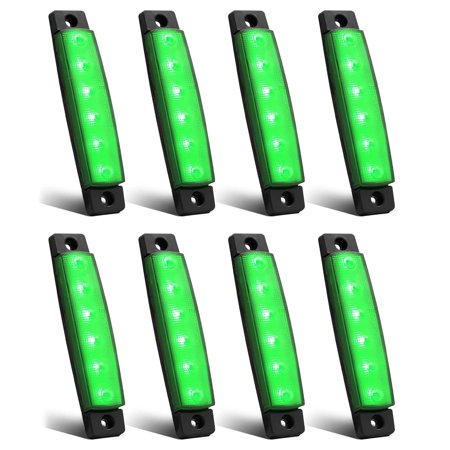 8 Pack LED Trailer Marker Lights, 6 LED Side Marker Clearance Light Bar, 24V 2W Front Rear Signal Indicator Smoked Light Strip Waterproof for Trailer Truck Van Pickup ATV UTV RV
