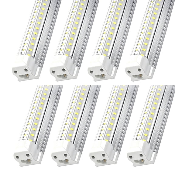 8 Pack LED Tube Light Bulbs 54W 6500K T8 6FT Ceiling Garage Shop Light Fixture