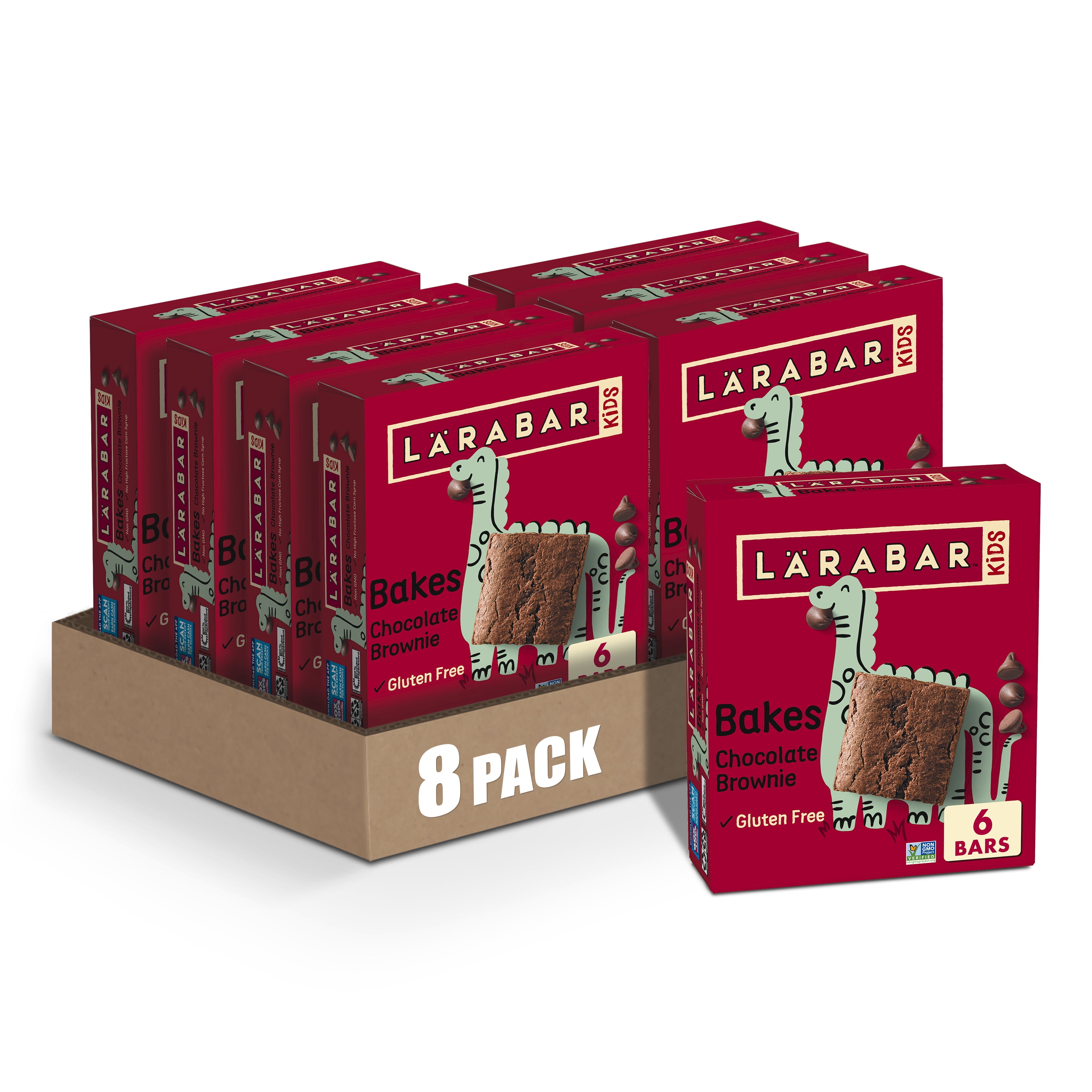 (8 pack) Larabar Kids Bakes Chocolate Brownie Gluten Free Bars, 5.76 oz, 6 Count