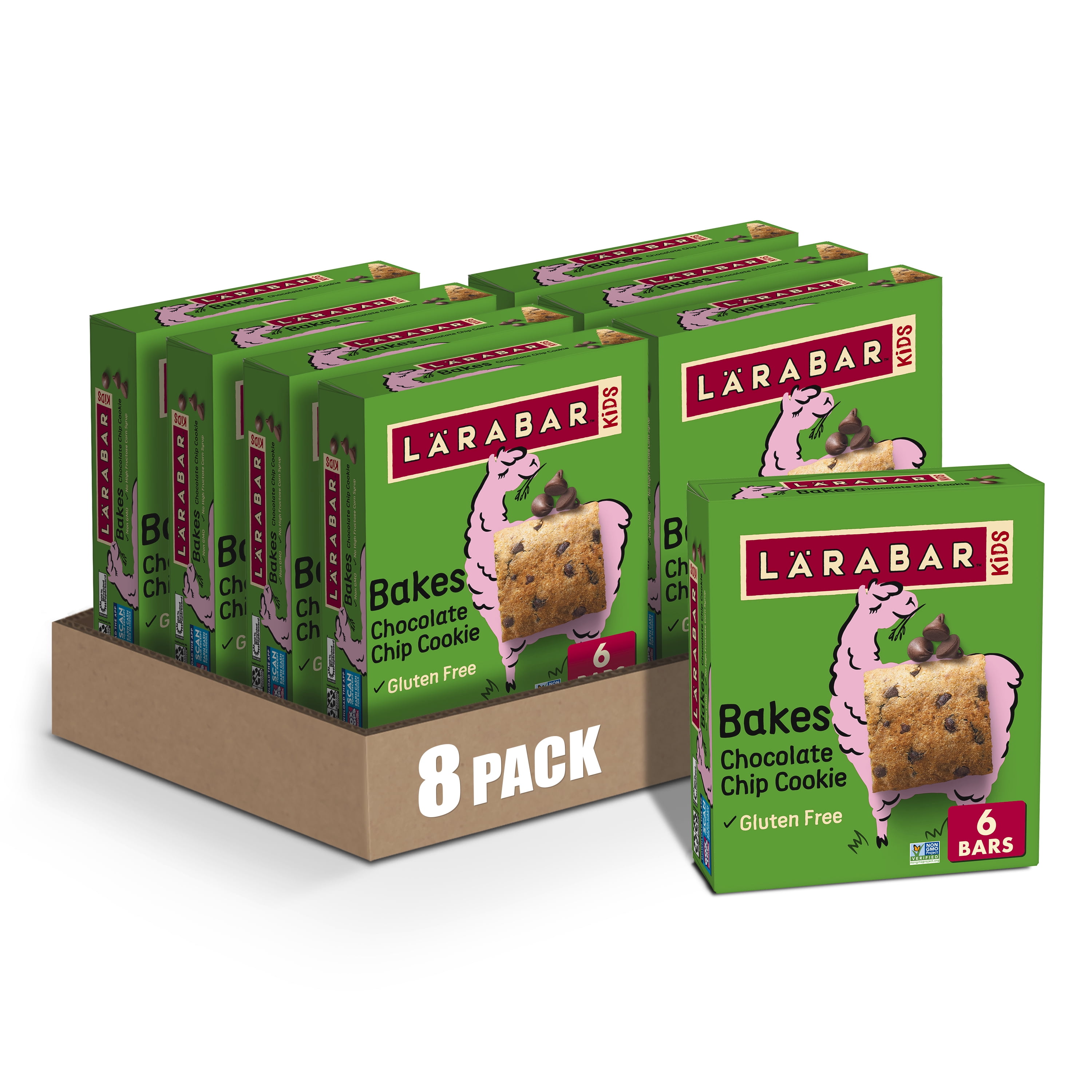 (8 pack) Larabar Kids Bakes Chocolate Chip Cookie Gluten Free Bars, 5.76 oz, 6 Count
