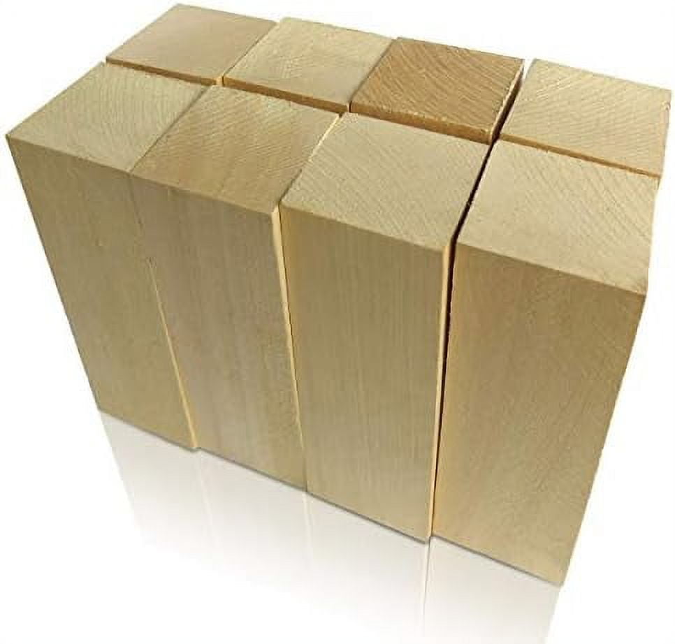 8 Pack Large Basswood Blocks 6 X 2 X 2 Inches Premium Unfinished Soft