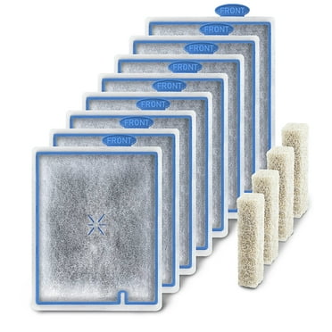 8 Pack Large Filter Cartridges Replacement for Aqueon QuietFlow Filter LED PRO Size 20,30,50,75/Power Filter Size 20,30,50,55/75, E Internal Size 40 and Canister Filter (with 4 Pack Filter Pads)