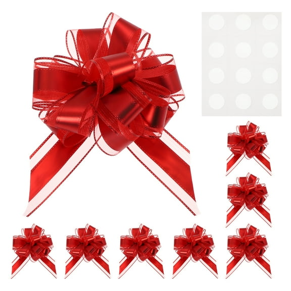 Uxcell 8 pack Large Bows for Gift Wrapping, Reusable Ribbon Bow Red