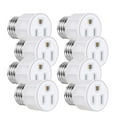thumbnail image 1 of 8 Pack Light Socket to Plug Adapter - E26/ E27 3 Prong Light Socket Outlet - Light Bulb Outlet Socket Adapters, High-Quality 2/3 Prong Plug in Light Socket Adapter for Home Porch Patio Garage, 1 of 6