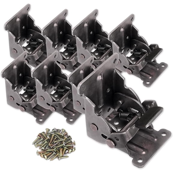 8 Pack Locking Hinge for Folding Table Brackets, Heavy Duty Folding Brackets 90 Degree Self Locking Folding Hinge for Table Legs Furniture