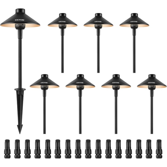 8 Pack Low Voltage Landscape Path Lights, 3W 210LM 12V-24VAC/DC Outdoor LED Pathway Lighting, 3000K Warm White Walkway Lights with Quick Connectors, IP66 Waterproof for Yard Garden Sidewalk