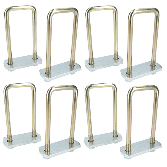 8 Pack M10 50mm x 130mm U-Bolt N-Bolt with Plates & Nuts HIGH TENSILE
