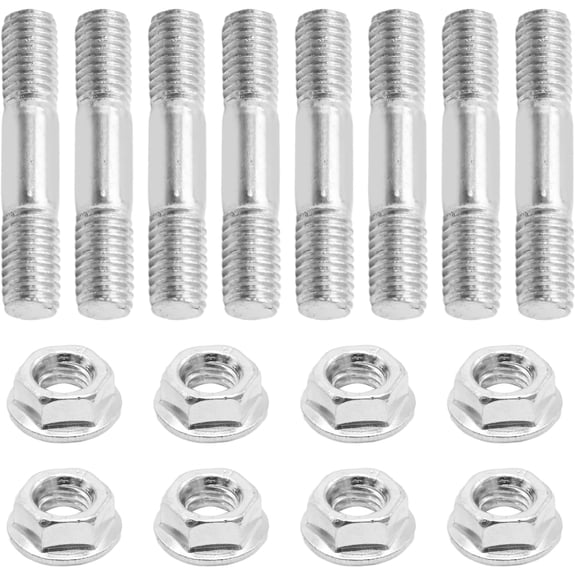 8 Pack M8x1.25 Double Headed Bolt Nut Set 42mm for Automobile Exhaust System Intake Manifold