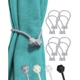 thumbnail image 1 of 8 Pack Magnetic Curtain Tiebacks, Drapery Holdbacks with Upgraded Magnet Convenient Drape Tie Backs European Style Decorative Curtain Ties for Home&Office Window Draperies(Grey), 1 of 5