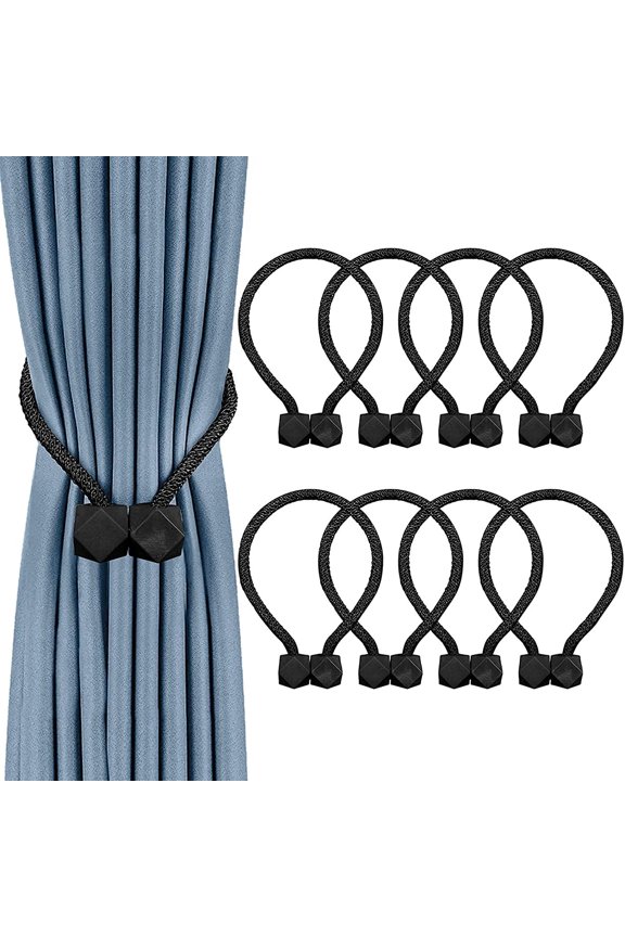 8 Pack Magnetic Curtain Tiebacks, European Style Convenient Drape Tie Backs, Decorative Drape Tie Backs Holdback Holder for Window DraperiesNo Tools Required