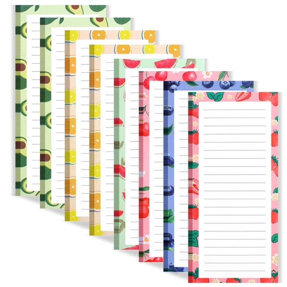 Joyberg Magnetic Notepads for Refrigerator, 8 Pack, 200 Total Sheets, Full Magnetic Back, for Grocery Lists, Meal Planning and To-Do Lists