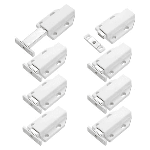 8 Pack Magnetic Push Latch Heavy Duty Push to Open Cabinet Hardware Push Release Magnets Touch Latch, White