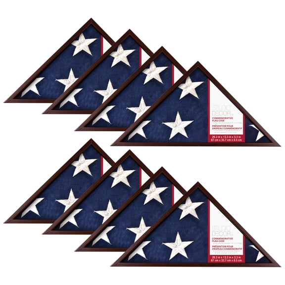 8 Pack: Mahogany Memorial Flag Case by Studio Decor
