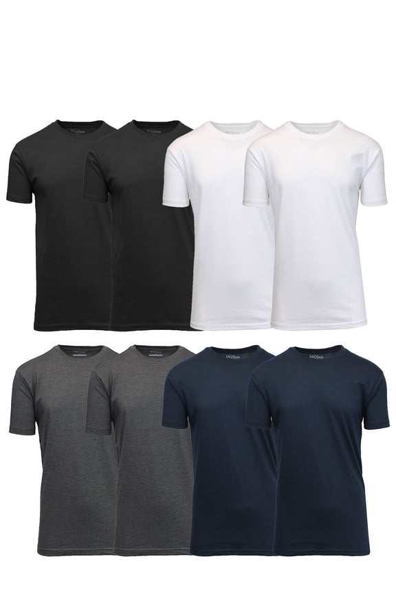8-Pack Men's Short Sleeve Crew Neck Cotton Blend Classic Tee (S-3XL)
