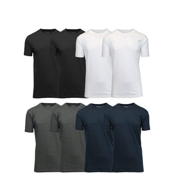 8-Pack Men's Short Sleeve Crew Neck Cotton Blend Classic Tee (S-3XL)
