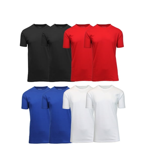 8-Pack Men's Short Sleeve Crew Neck Cotton Blend Classic Tee (S-3XL)