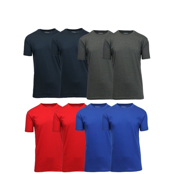 8-Pack Men's Short Sleeve Crew Neck Cotton Blend Classic Tee (S-3XL)