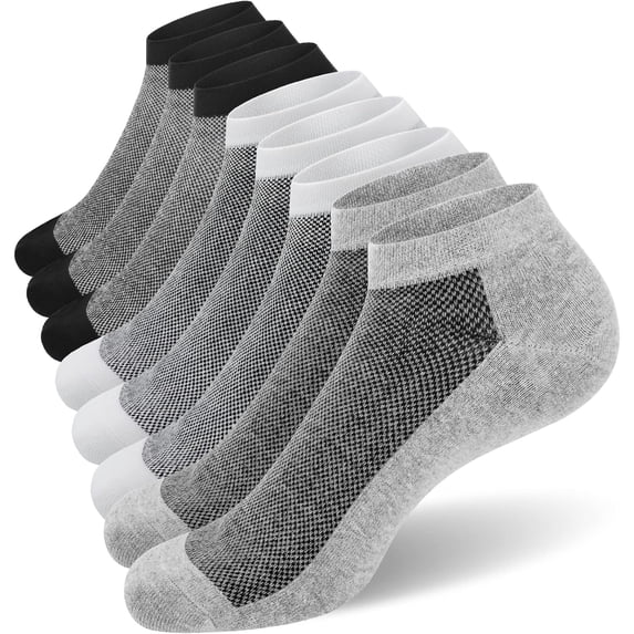 8 Pack Mens Ankle Socks Low Cut Comfort Casual Socks Size 10-13/13-15
