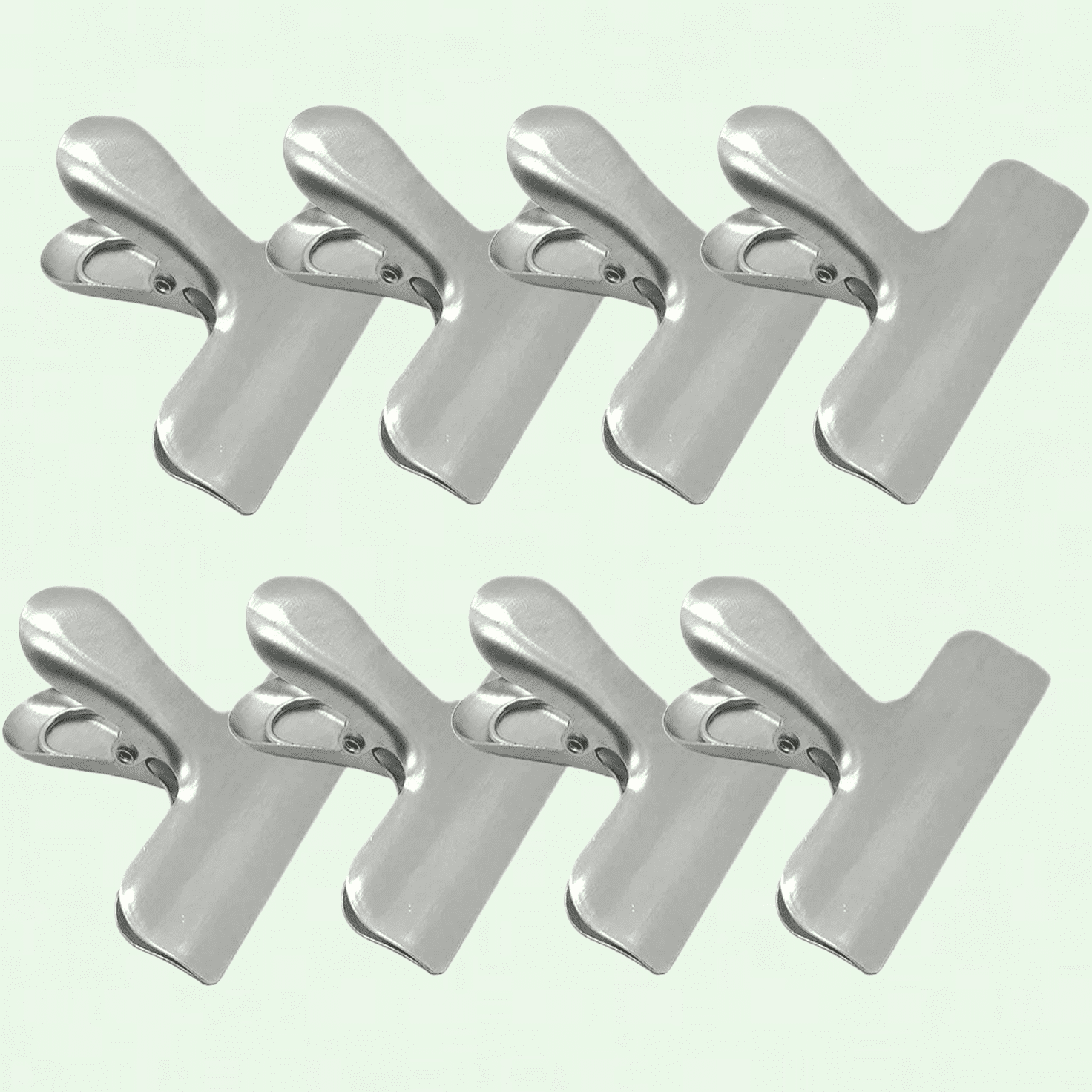 8 Pack Metal Chip Clips, 3 Inch Wide Stainless Steel Heavy Duty Food ...