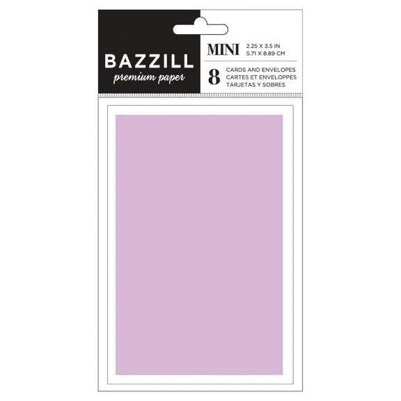 8 Pack Mini Card and Envelope Set, Premium Cardstock, Perfect for Thank You Notes, Gift Tags, Invitations, Crafts, Includes Coordinated Envelopes, Elegant, Blank, Versatile Cards, Purple