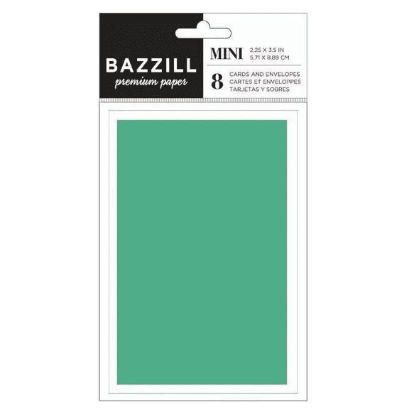 8 Pack Mini Card and Envelope Set, Premium Cardstock, Perfect for Thank You Notes, Gift Tags, Invitations, Crafts, Includes Coordinated Envelopes, Elegant Blank, Versatile Cards, Green